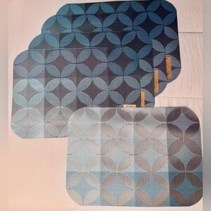 Pier 1 Set of 5 Dining Placemats! Turquoise & GRY Tones.
13inX 18in- 33cmX47.5cm